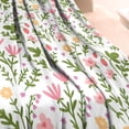 thumbnail image 3 of Pioneer Flower Floral Print Pattern Blanket,Comfortable Soft Flannel Throw Blanket,All Season,Warm Lightweight Blankets for Sofa Bed Couch Living Room Chair,60"x80", 3 of 4