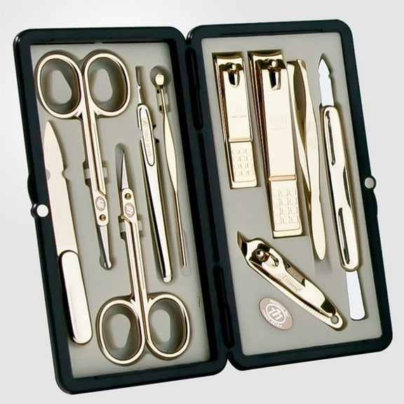 World No. 1, Three Seven 777 Travel Manicure Pedicure Grooming Kit Set, (Total 10 PC, Model: TS-2100G),Personal Nail care,Stainless steel, Made in Korea, Since 1975 C40