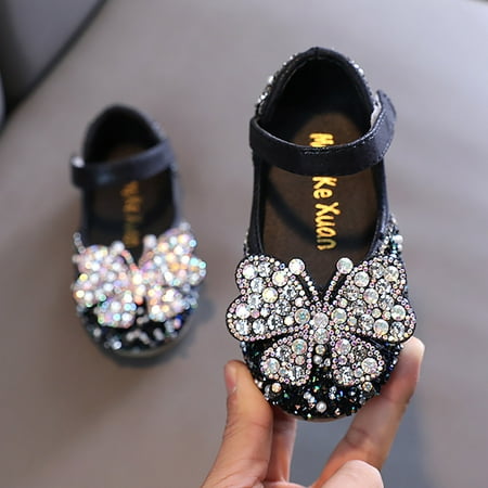 

Cathalem Wedge Sandals for Girls Childrens Shoes Pearl Rhinestones Shining Kids Princess Shoes Baby Girls Shoes For Slide Sandal Black 26