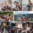 thumbnail image 5 of Grey Geometric Cooling Blanket,Lightweight Breathable Summer Throw Blanket with Double Sided Cold Effect,Modern Abstract Black White Red Striped Picnic Blankets Bed Sheet for Hot Sleepers 30"x40", 5 of 8