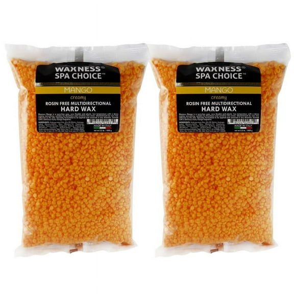 Waxness Spa Choice Rosin Free Multidirectional Hard Wax Mango 2.2 lb / 1 kg - Pack of 2