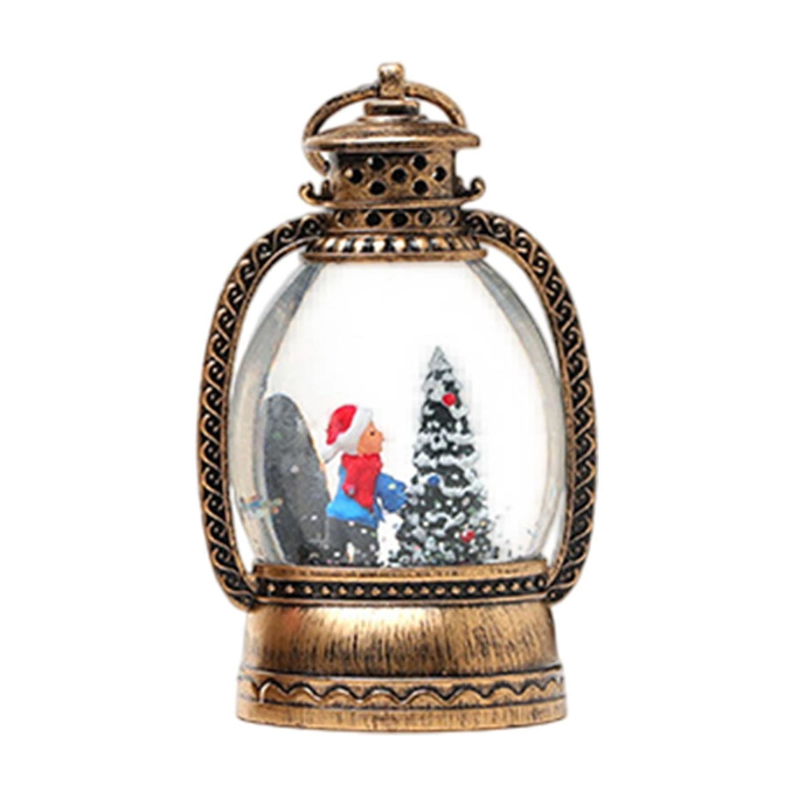 Nilvkv Christmas Lights, 2PC Christmas Lamp Water-Filled Oil Lamp Drifting Snow Interior Wind Lantern Scene Night Light(150ml), Christmas Decorations