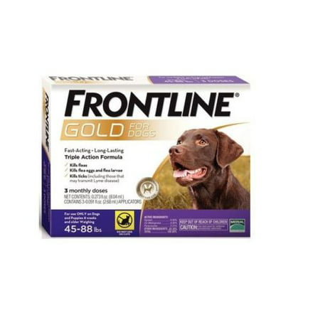 Frontline Gold for Dogs 45-88lbs 3 Monthly Doses