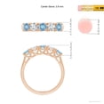 thumbnail image 4 of ANGARA Natural Half Eternity Five Stone Aquamarine and Diamond Wedding Ring in 14K Rose Gold for Women (Size-3.8mm) | March Birthstone, Anniversary, Jewelry Gift for Women | Natural Aquamarine Ring, 4 of 9