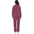 thumbnail image 4 of Classic Women's Long Sleeve Solid Velour Sweatsuit Set Hoodie and Pants Sport Suits Tracksuits Women Velvet Tracksuit Activewear Sport Set, 4 of 6