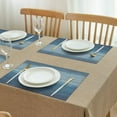 thumbnail image 3 of Ensemble de 4 Napperons en Lin Résistants à la Chaleur - Noir Bleu Gris Blanc - Napperons de Table Art Abstrait Moderne - Lavables pour Table à Manger - Gris Royal, 3 of 7