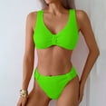 thumbnail image 1 of Traje de baño de 2 piezas para mujer, trajes de baño para mujer, bikini cómodo de color liso de moda para mujer, conjuntos de bikini de color liso para mujer, traje de baño de nailon para mujer, 1 of 7