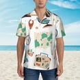 thumbnail image 4 of Kll Men'S Hawaiian Shirt Short Sleeve Button Down Beach Shirts-Travel1, 4 of 8