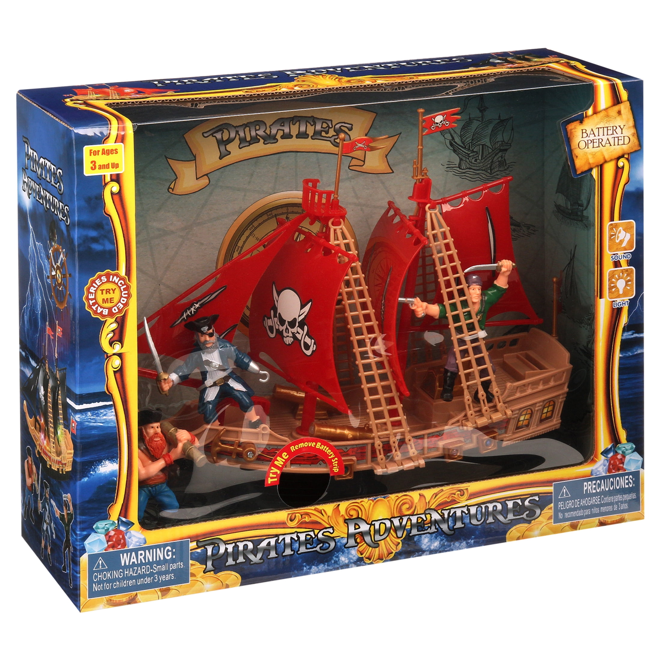  Mozlly Pirate Ship Toy Play Set with Lights and Sound