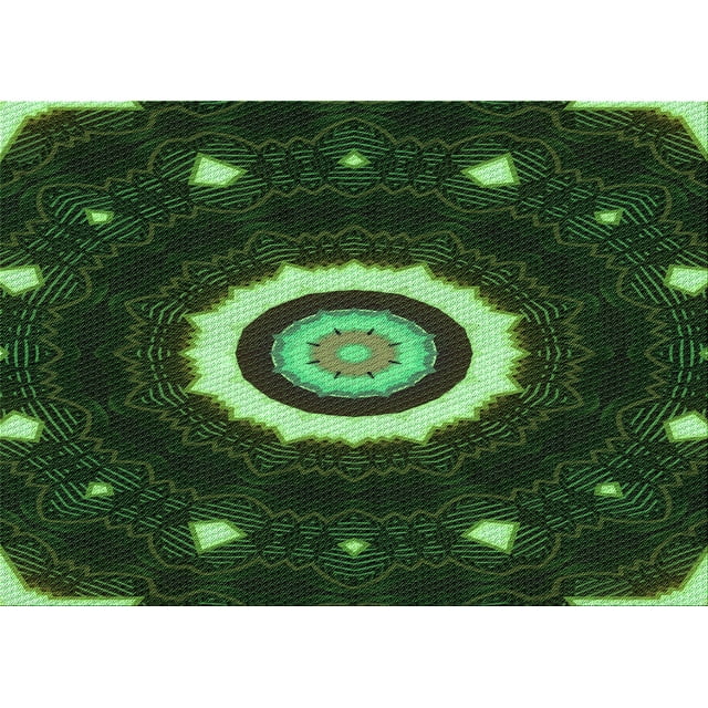 Ahgly Tapis Rectangulaire Lavable en Machine Intérieur Transitionnel Vert Lime Foncé, 2 Pieds x 4 Pieds