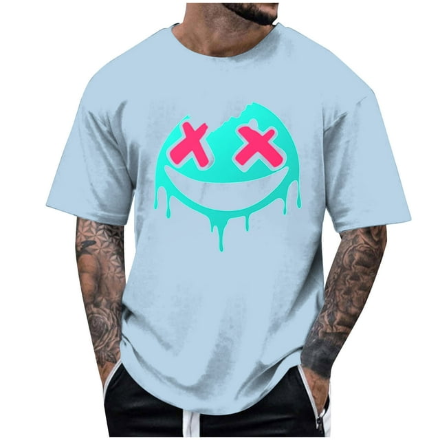 T-shirt d'Halloween pour Homme, T-Shirt Graphique d'Halloween pour Homme avec Imprimé, Haut Décontracté à Manches Courtes et Col Rond pour Costume et Usage Quotidien