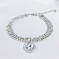 thumbnail image 1 of OUSITAID 1 Pce Collier Pendentif Cœur à Triple Rangée de Strass, 1 of 7