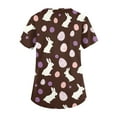 thumbnail image 5 of LTTVQM Easter Scrub Tops for Women 2026 Bunny Eggs Print Happy Short Sleeve Scrub Tops Soft V-Neck Fashion Shirts with Pockets Coffee XL, 5 of 5