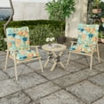 thumbnail image 2 of Jordan Manufacturing 38" x 21" Senorita Pelican Turquoise Floral Rectangular Outdoor Wrought Iron Chair Cushion with Ties and Hanger Loop, 2 of 13