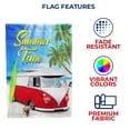 thumbnail image 5 of America Forever Summertime Vintage Surfer Van Coastal House Flag 28 x 40 inches Summer Surfboard Double Sided Palm Tree Exotic Summer Coastal Seasonal Yard Outdoor Decorative Tropical House Flag, 5 of 5