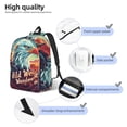 thumbnail image 4 of Picia Western Style Bald Eagle Printed Canvas Daypack - Stylish and Durable Vintage Compact Backpack - Class, Work, Travel, or Laptop Bookbag,Organized Compartments-Medium, 4 of 6