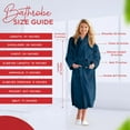 thumbnail image 3 of RIVERSIDE 100% Cotton Terry Bathrobe for Men & Women, Absorbent Spa Robe with Shawl Collar, Belt & Pockets - Dark Blue, 3 of 9