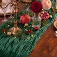 thumbnail image 4 of Sm:)e Boho Emerald Green Gauze Cheesecloth Table Runner 35x120 Inch, Multi-Purpose Decor for Kitchen Dining Wedding Holiday Party, 4 of 5