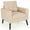Beige, variant on Spaco Modern Upholstered Comfy Accent Chair Single Sofa with Rubber Wood, Thick Padded Cozy Lounge Chair, Leisure Sofa Chair for Living Room, Bedroom, Dorm, Gray