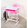 thumbnail image 3 of VIVO Height Adjustable Childrens Desk & Chair Kids Interactive Work Station Pink, 3 of 9