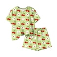 thumbnail image 5 of WPPGONE 2 Piece Little Girls Summer Short Set Cotton Crewneck T-Shirt and Shorts Breathable Cherry Floral Graphic Print Playwear Casual Outfits Daily Clothes Apparel, 5 of 6