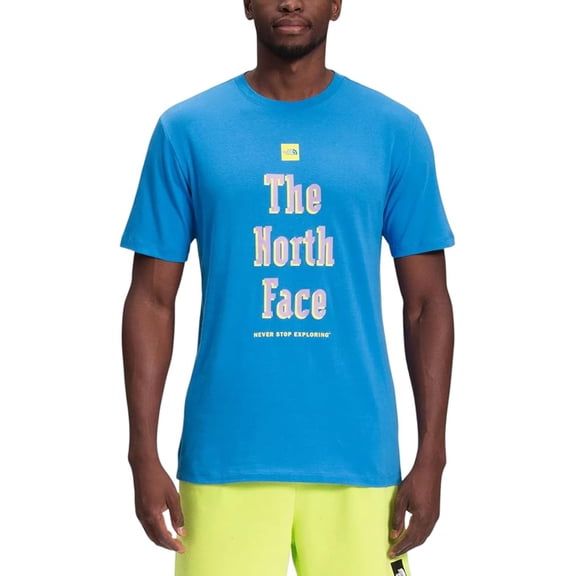 The North Face NF0A812ILV6 T-Shirts Men's Size L Blue Short Sleeve Brand Proud