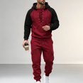 thumbnail image 3 of Men’s 2‑Piece Tracksuit Set, Lace‑Up Pullover Hoodie with Kangaroo Pocket, Cargo Jogger Pants with Side Pockets, Streetwear Sports and Outdoor Daily Activities Red XL, 3 of 4