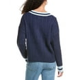 thumbnail image 2 of KatieJnyc womens  Blair Varsity Sweater, l, Blue, 2 of 3