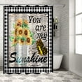 thumbnail image 3 of Shower Curtain Watercolor Sunflower Shower Curtains for Bathroom Decor Wood Grain Shower Curtain Sets with Hooks Waterproof Fabric Bath Curtain Small Stall 36" X 72", 3 of 6