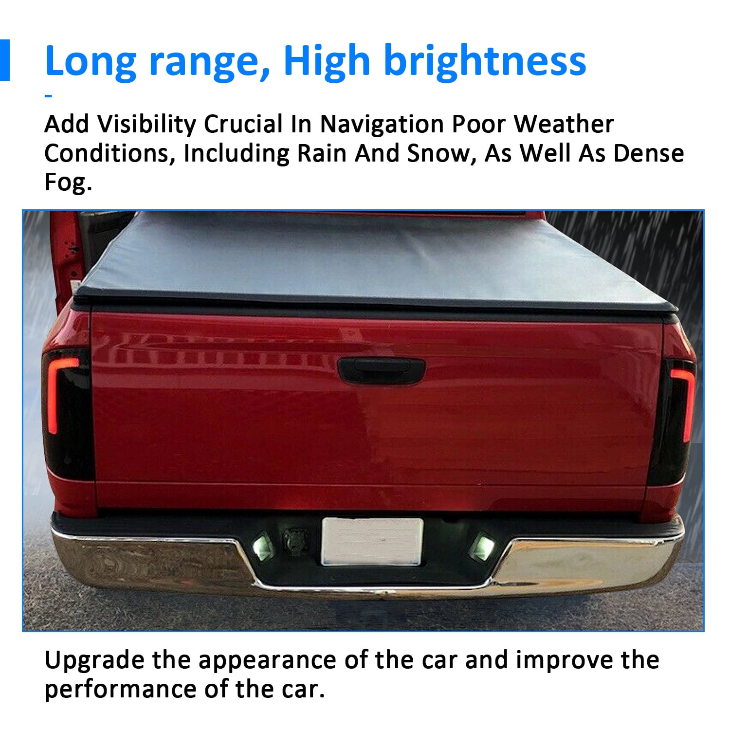 Kojem Pair LED Tail Lights Assembly for 2003-2006 Dodge Ram 1500 2500 3500 (Smoked Lens+Black Housing) Brake Turn Signal Lamp