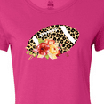 thumbnail image 4 of Inktastic Football with Flowers and Leopard Spots Women's T-Shirt, 4 of 5