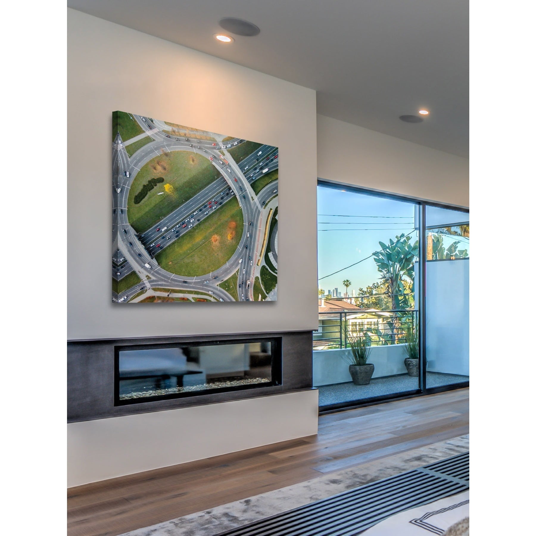 Marmont Hill "Traffic Circles" by Karolis Janulis Painting Print on Wrapped Canvas