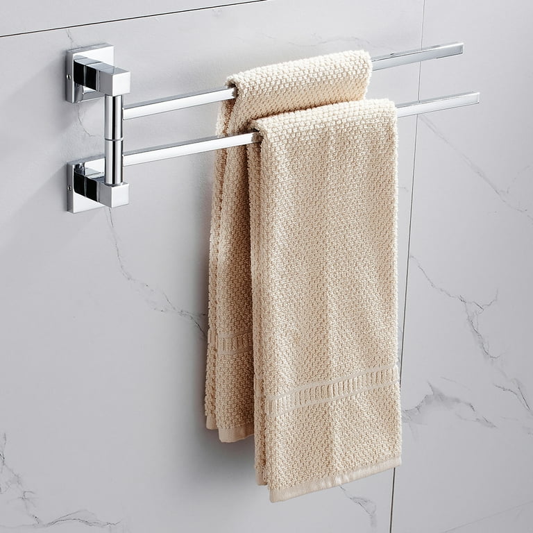 Willstar Swivel Towel Rail 2 Tier Stainless Steel Bathroom Towel Bars Holder Wall Mount Swing Out Towel Rack Hanger with Fixings Screw for Bath Kitchen Walmart