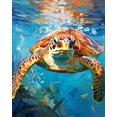 thumbnail image 1 of shiyou-Turtle Painting by Numbers for Adults, Number Oil Painting Kit, Turtle Swimming in The Water Paint by Numbers Kit for Adults Beginner, Frameless Paint by Number for Gift Home Wall Decor, 1 of 4
