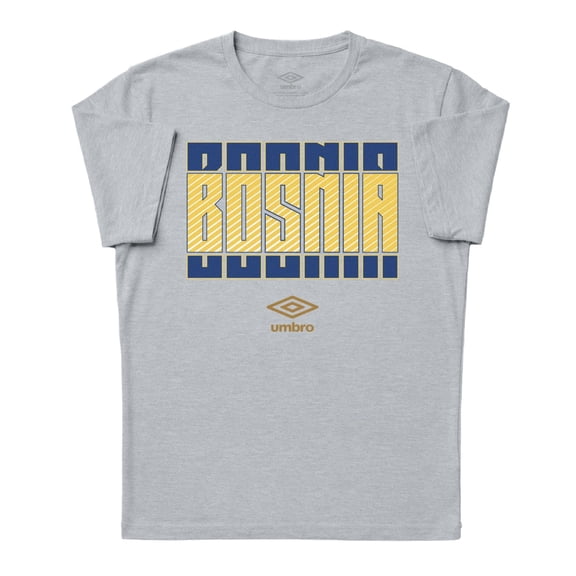 Umbro Men's Bosnia Stacked Soccer T Shirt (Grey Heather, S-XXXL)