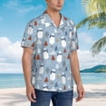 thumbnail image 3 of Balery winter Scarf beer Camisas hawaianas de manga corta para hombre, camisas playeras de corte holgado, camisas de vacaciones con botones,XX-Large, 3 of 7