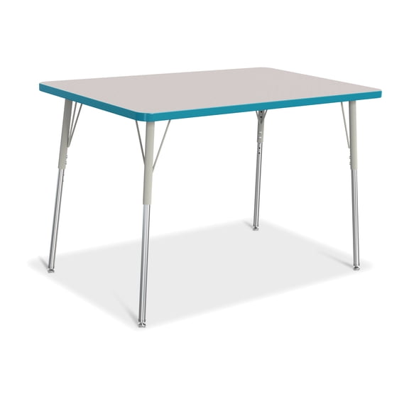 Rectangle Activity Table - 30" X 48", A-height - Freckled Gray/Teal/Gray