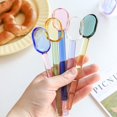 thumbnail image 2 of ABCISI 4pcs Colorful Glass Spoons Set, 6.1Inch Straight Handle Cute Spoons for Coffee, Tea, Dessert, Milk, Ice Cream, Suitable for Home, Cafes, Parties, or As a Gift - Heat-Resistant, Random Colors, 2 of 9