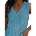 thumbnail image 3 of FASHIONWT Women Plus Size Sexy Personality Hot Diamond V-Neck Heart T-Shirt Top, 3 of 4