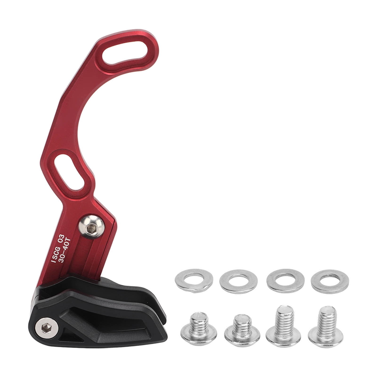 Bike Chain Guide, High Strength Aluminium Alloy Red Bike Single Disc Sprocket Chain Guide  For  Bike For Road Bike