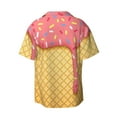 thumbnail image 2 of Fotbe Pink Ice Cream print Short Sleeve Button Down Shirts for Men Casual Summer Beach Wrinkle Free Shirt-X-Large, 2 of 7