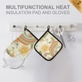 thumbnail image 4 of Yayeee Oven Mitts and Pot Holder Set of 2 Heat Resistant Kitchen Gloves Baking Hot Pad, Beige Clouds, 4 of 5