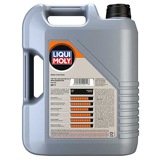 Liqui Moly Top Tec 4200 5W-30 Motor Oil, 5L for Engines with DPF