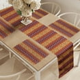 thumbnail image 2 of Ambesonne Tribal Table Runner & Placemats, Retro Motifs, Placemat 4 pcs + Runner 14"x90", Ruby Apricot, 2 of 2
