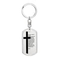 thumbnail image 1 of Lord's Prayer Russian Bible Keychain Stainless Steel or 18k Gold Dog Tag, 1 of 8