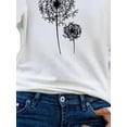 thumbnail image 4 of FASHIONWT Women Printed Loose Button Decoration Tops Pullover Round Neck Long Sleeve T-Shirt, 4 of 4