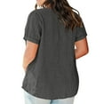 thumbnail image 7 of Babcutegg Womens Cotton Linen Shirts Loose Fit Summer Light Crew Neck Breathable Basic Tops Summer Spring Tee for Women Gray Size XL, 7 of 7