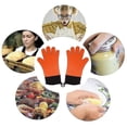 thumbnail image 2 of par de guantes de cocina resistentes al calor de silicona para asar, color naranja, 2 of 5