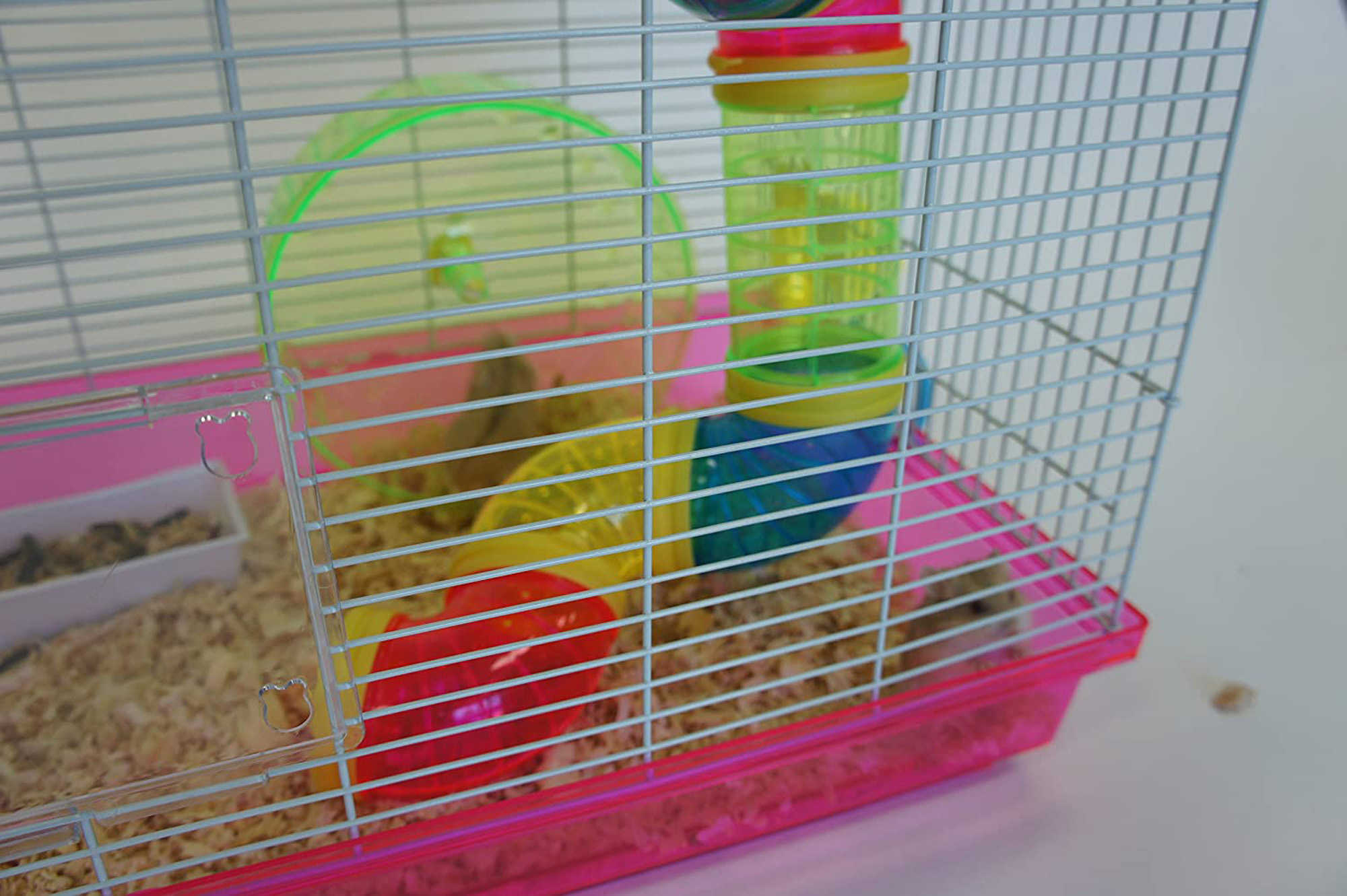 Ymlgroup Dwarf Hamster, Mice Cage, with Color Tubes and Accessories, Pink