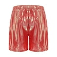 thumbnail image 4 of iiniim Men's Shiny Metallic Disco Shorts Loose Fit with Side Pockets for Casual Daily Party Wear Hot Pink M, 4 of 7